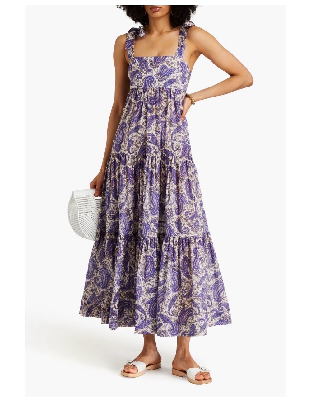 Gathered paisley-print cotton midi dress Zimmermann dress.